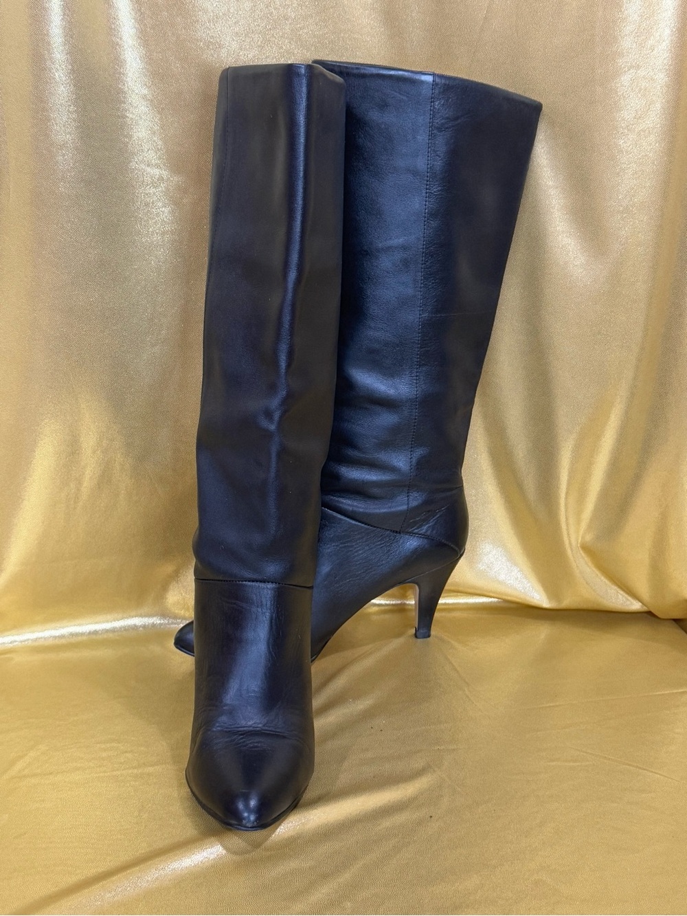Vintage X-GANT Black Leather Knee-High Boots | Size 6M | Made in Brazil